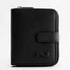 Bi-fold zip-around wallet