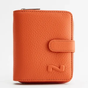 Bi-fold zip-around wallet