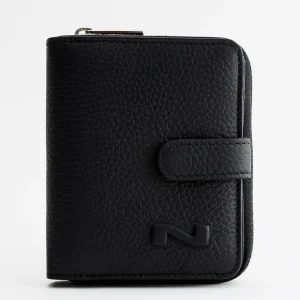 Bi-fold zip-around wallet