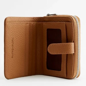 Bi-fold zip-around wallet